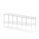 Impulse Single Row 3 Person Bench Desk W1200 x D800 x H730mm White Finish White Frame - IB00327 DD